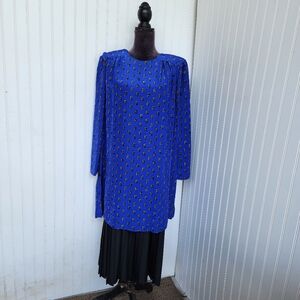 VTG Kelli Kaye Fun Blue Black Domino Women 22W Plus Size Union Made Costume Game